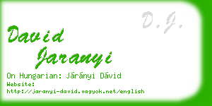 david jaranyi business card